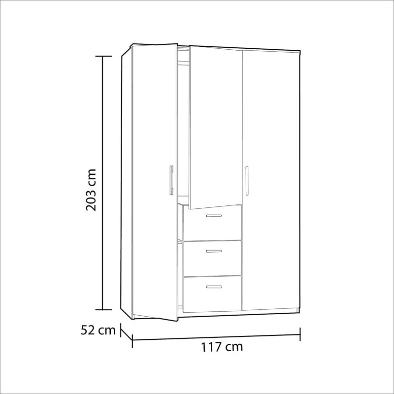 Ditter 3 Door Wardrobe