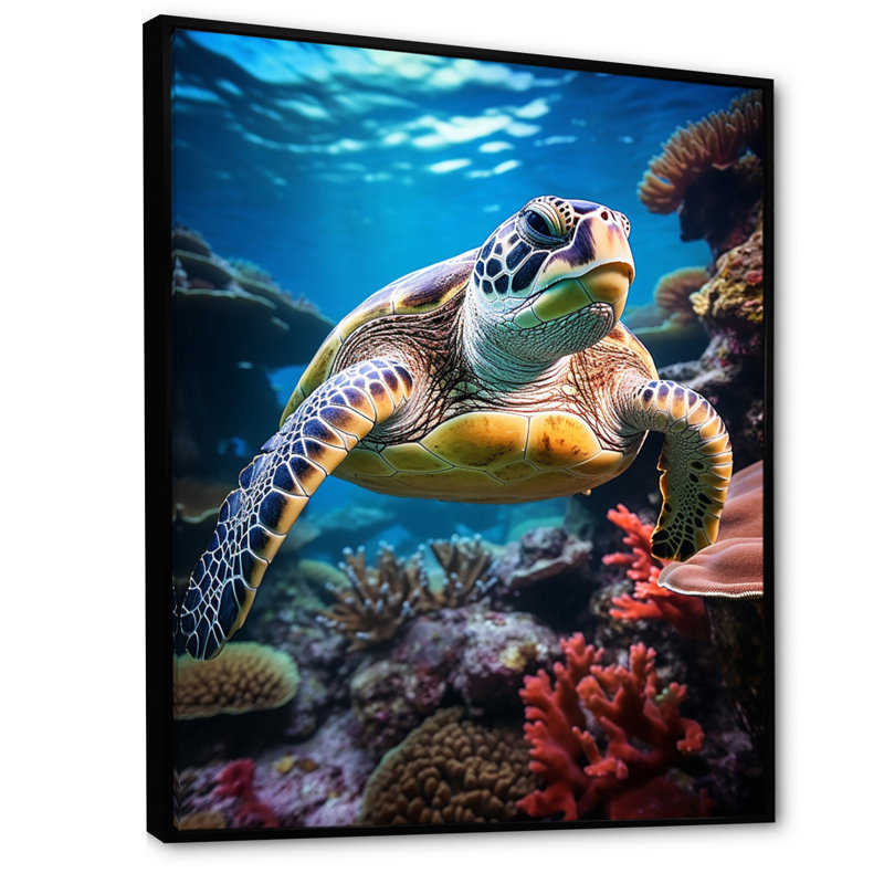 Animaux, art mural, salon, Cadre flottant noir, H 44 po x l 34 po x P 1,5 po