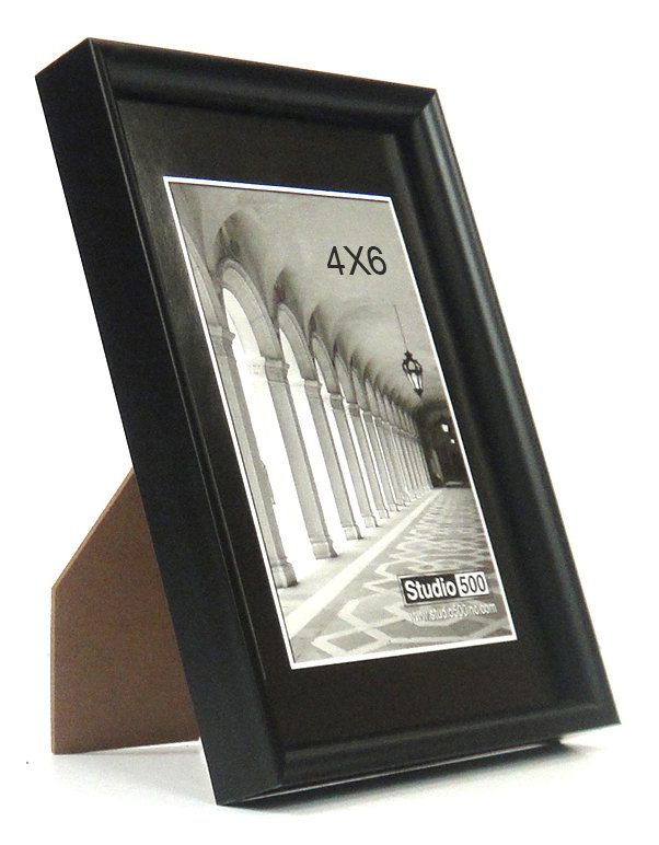 Cadre photo tendance Glam Sleek Collection, Noir mat, 8 po x 10 po