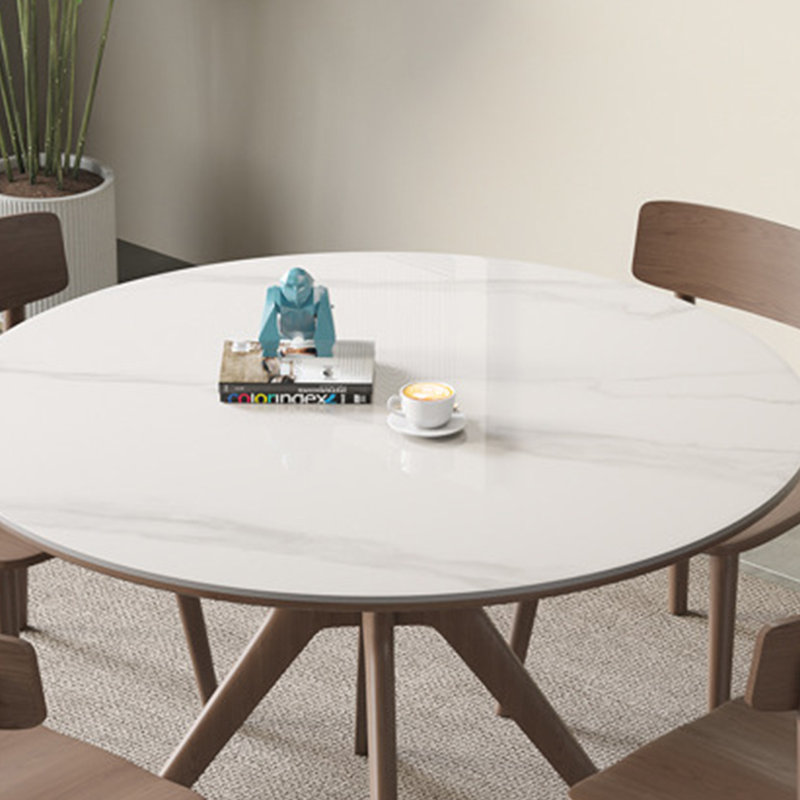 Cream Style Round Dining Table, 29.52"H x 39.37"L x 39.37"W