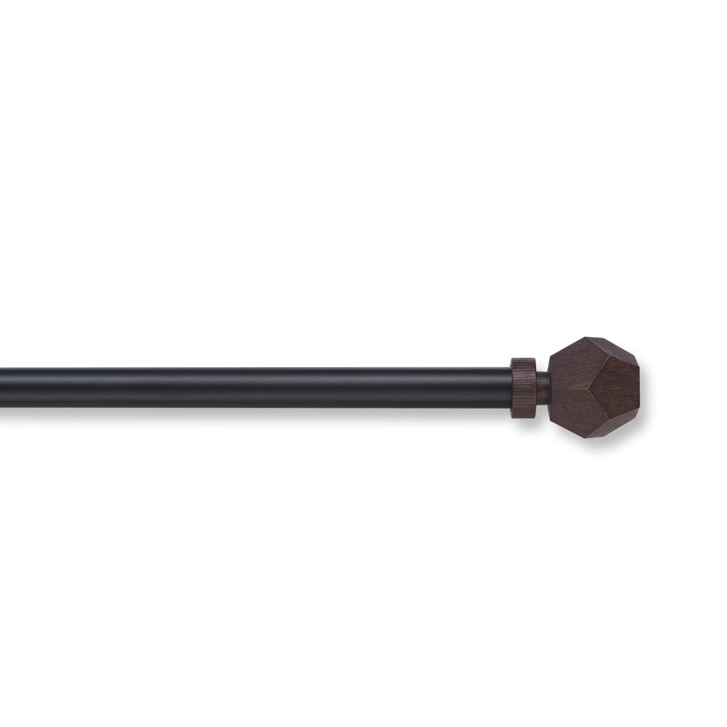 Ensemble de tringle à rideaux 1 1/8 po de diamètre de la mode Mode Premium avec faîteaux géo et tringle réglable en acier