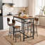 Ensemble de table de bar pour 4 personnes, ensemble de salle à manger à hauteur de comptoir compact avec rangement sous la table, brun chaud