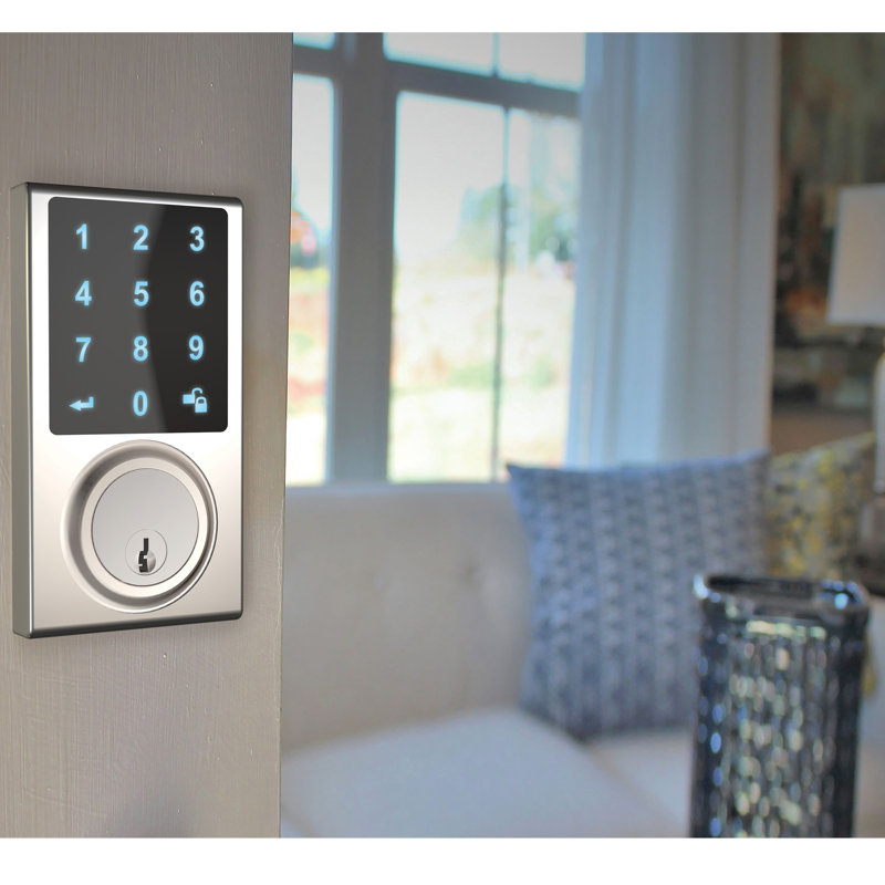 ZW Electronic Single Cylinder Deadbolt, Satin Nickel