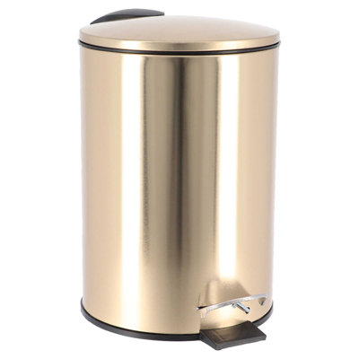 Golden Metal Step On Waste Baskets - 0.8 Gallons