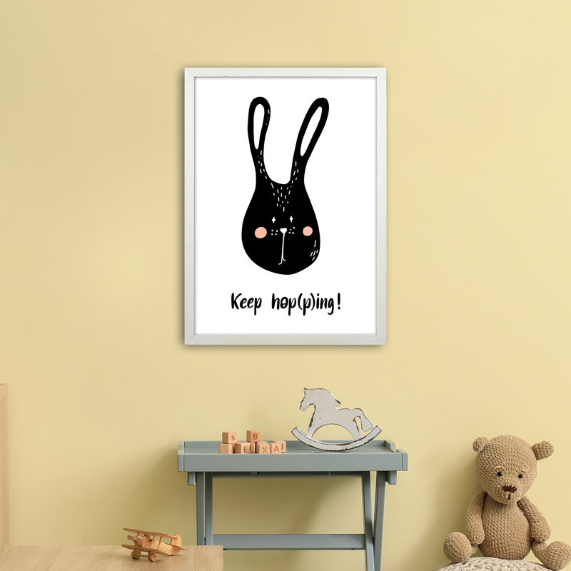 Bunny by Miniofmine - Print, 63cm H x 46cm W x 3cm D, Brown Framed