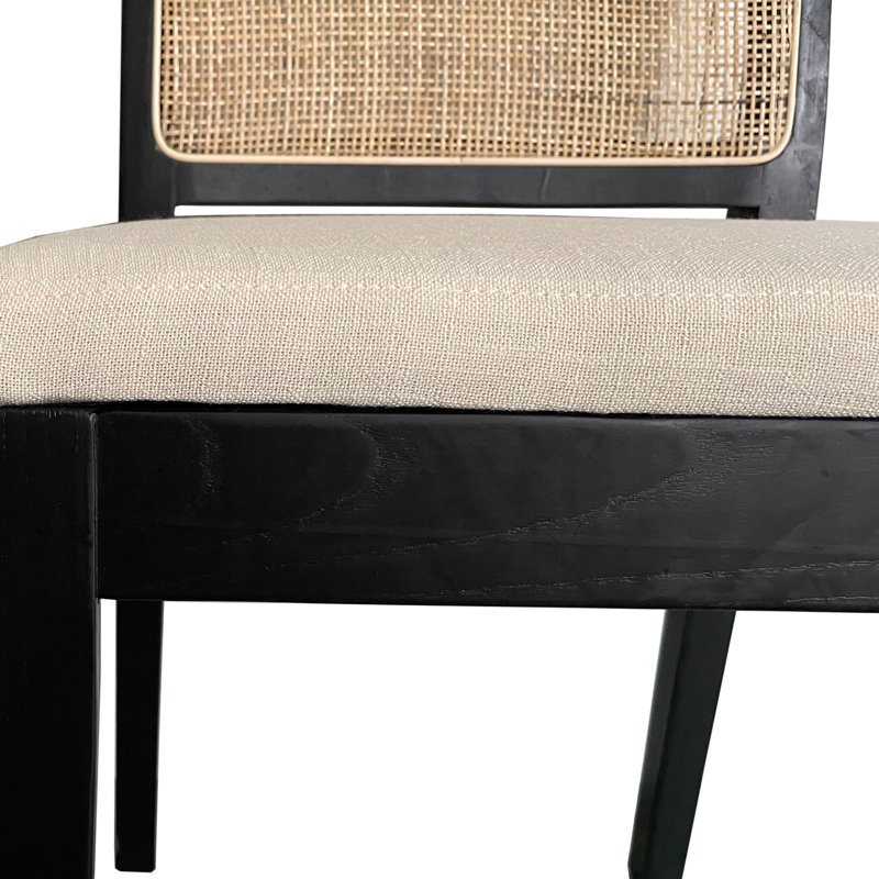 Chaise d'appoint rembourrée en coton Torrian, Noir