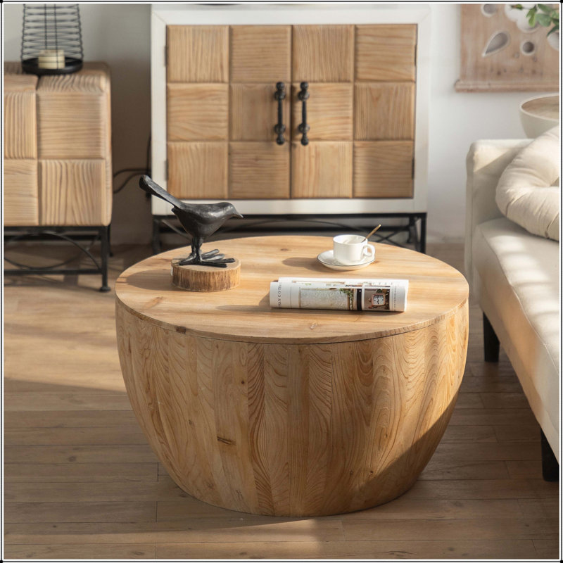 Table basse en forme de seau de style rétro avec rangement, parfaite pour organiser et rehausser le décor de n'importe quelle pièce