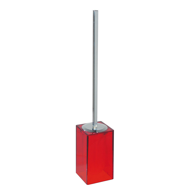 Gigi Complements 17.7" Metal Free Standing Toilet Brush and Holder, Red