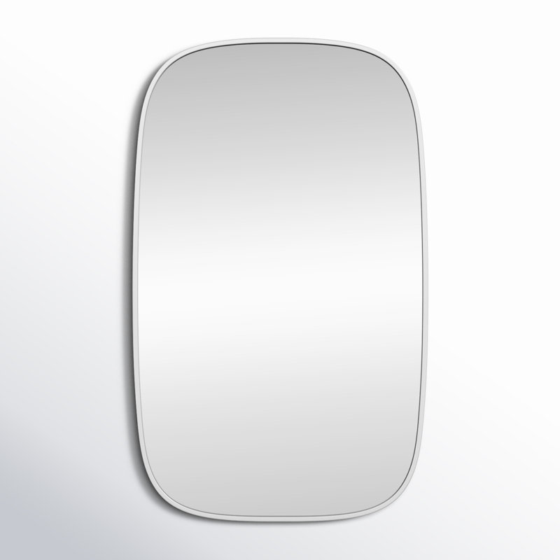 Sabine Metal Curved Oval Wall Mirror, Silver, 40" x 24"