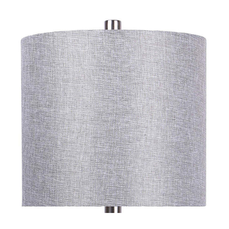 Ogilvie Metal Table Lamp, Brushed Nickel, Textured Gray