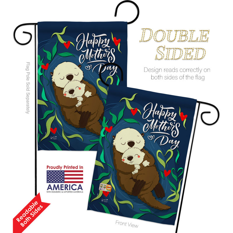 Double Sided 18.5'' H x 13'' W Polyester Mother's Day Flag Set
