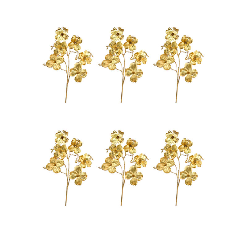 House of Hampton® - Sprays artificiels en or doré - Fleurs et feuillage dorés élégants pour une décoration polyvalente, des tables, des fêtes, des événements et un centre de table, ensemble de 12