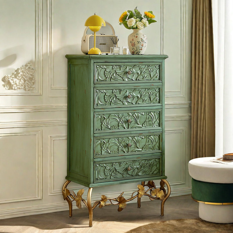 Commode décorative d'inspiration rétro Ginkgo