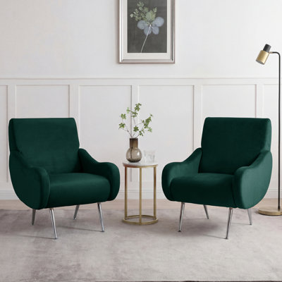 Ensemble de 2 fauteuils en velours 28,35 po Aitana