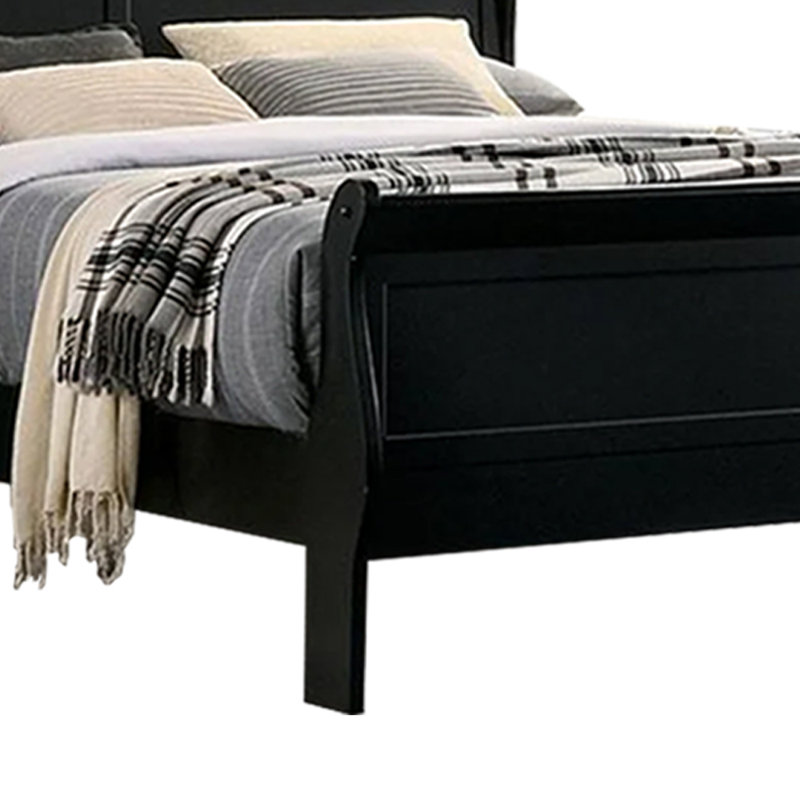 Allard Wood Bed, Black, Queen