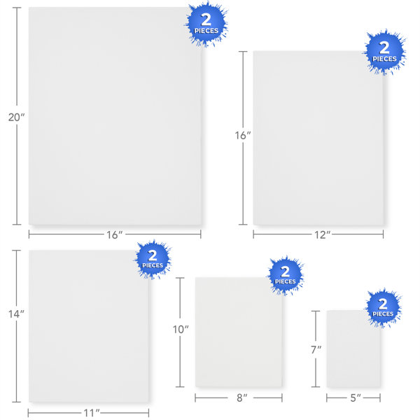 Canvas Panels 12x16 Inch 12-Pack, 10 oz Primed 100% Cotton Canvases for  Painting, White Blank Flat Canvas Board for Oil Acrylics Watercolor Tempera