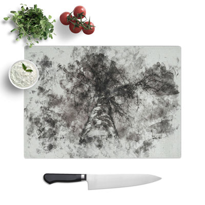 Birch Tree Watercolour Chopping Board
