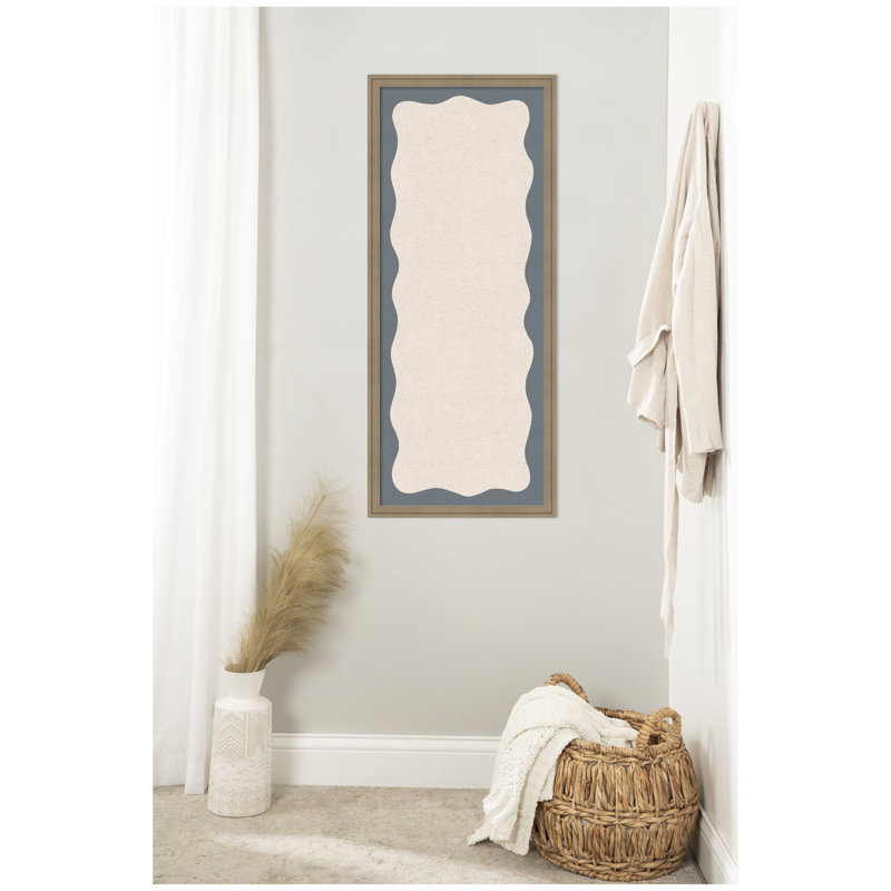 Tableau d'affichage en lin encadré en tissu, H 42 po x l 18 po x P 1,25 po, Bleu ardoise / crème, Florence brun clair