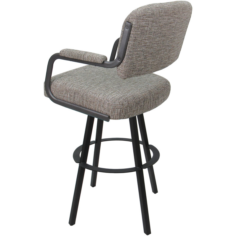 Tabouret pivotant rembourré Cessna, Gris, Brun clair, Counter Stool (26" Seat Height)