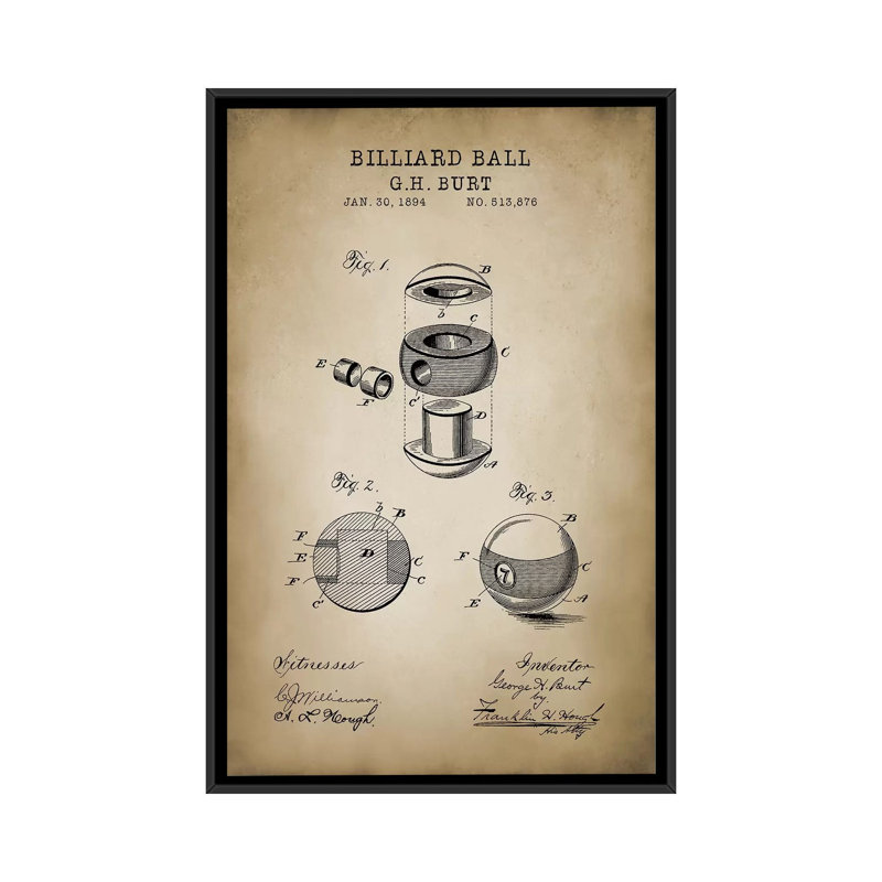 «Billiard V», impression sur toile, H 26 po x l 18 po x P 1,5 po, Toile avec cadre noir