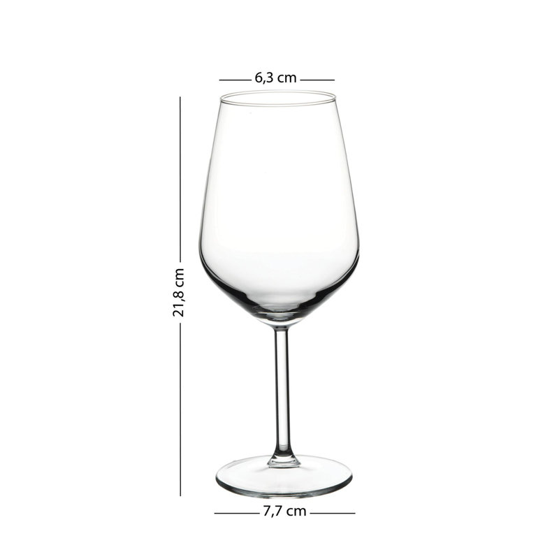 Ensemble de verres à vin Elegant (4 pièces), 9,0 x 9,0 x 8,6 pouces | Capacité de 16,6 oz liq., 100% verre | Va au lave-vaisselle, parfait pour les réceptions et l'utilisation quotidienne, design transparent élégant pour toutes les occasions