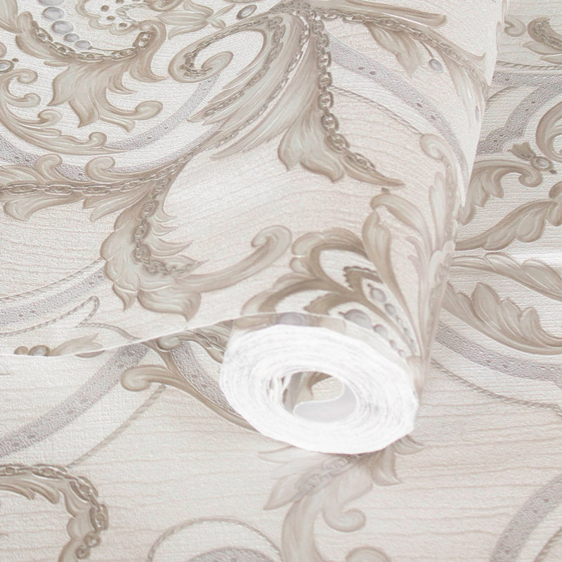 Rouleau de damas Olushola, Blanc