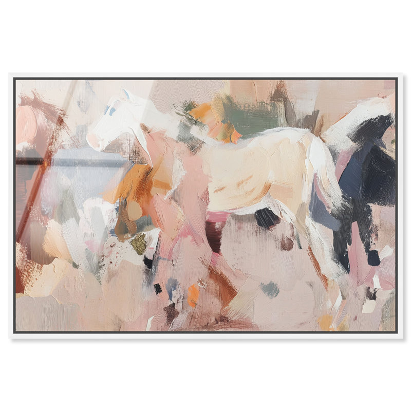 «Warm Neutralité II», impression murale encadrée à cheval par Art Remedy, cadre blanc, 15 x 10, H 11 po x l 16 po