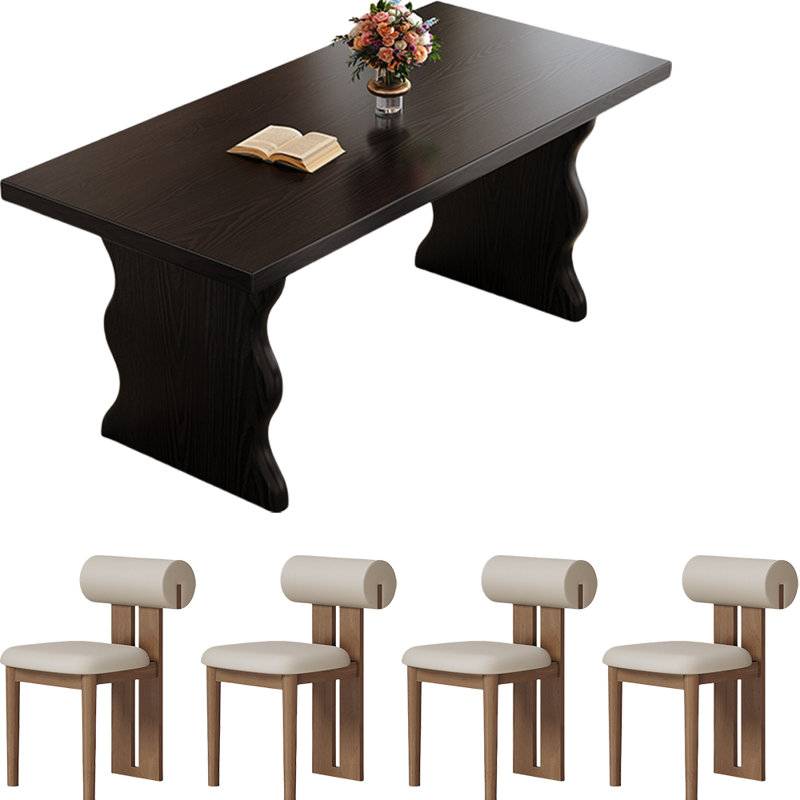 Ensemble de salle à manger Black Wood, H 29,9 po x L 86,6 po x l 34,6 po