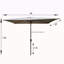 Parasol imperméable d'extérieur 6 x 9 pi avec manivelle et bouton poussoir inclinable sans rabat pour le jardin-572062789