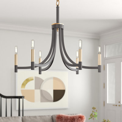 Lustre style chandelier 6 lumières Crumrine