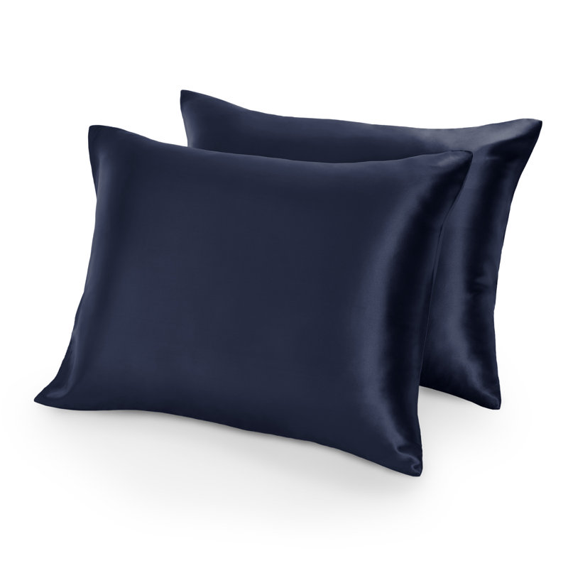 Luxurious Black Satin Standard Pillowcase Set for Hair and Skin