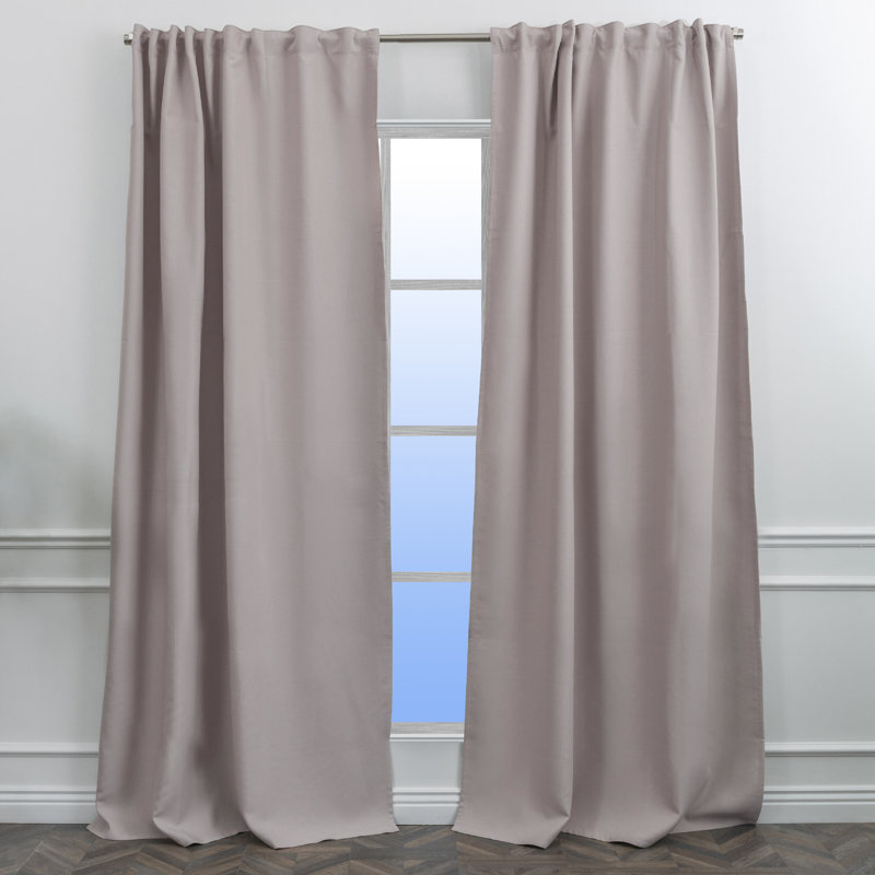 Room Darkening Single Curtain Panel, 130cm Width x 475cm Drop, Lilac