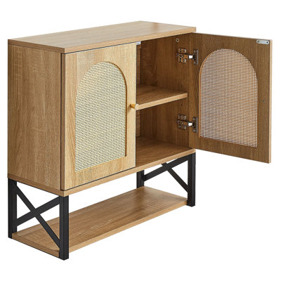 Bathroom Wall Cabinet, with 2 Doors and Adjustable Shelf, Over the Toilet Storage Medicine Cabinet Wall Mounted, Hanging Organizer with Shelves & Open Partition