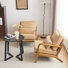 Fauteuil d'appoint rembourré en bois massif Lemley Mid Century