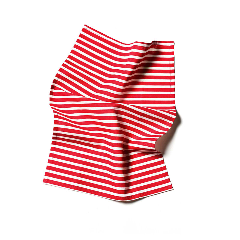 Red Stripe Medium Hand Towel, 28" L x 16" W