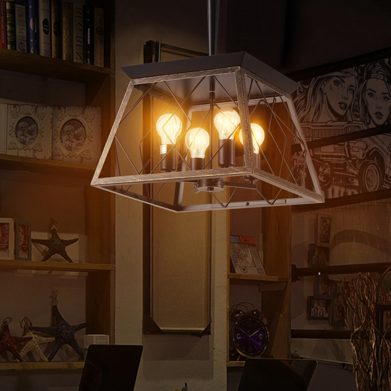 Doré noir 4 - rétro antique - luminaire pour cuisine, salle à manger avec chaîne réglable