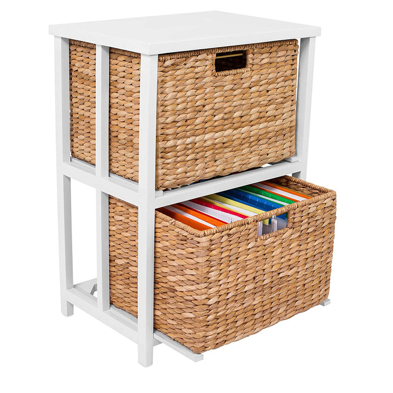 21.25 " Wide 2 Solid Wood Vertical Filing Cabinet, White
