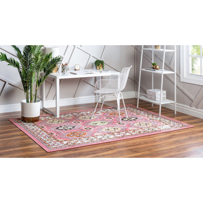 Esveidy Ikat Indoor Rug, Rectangle 6' x 9'