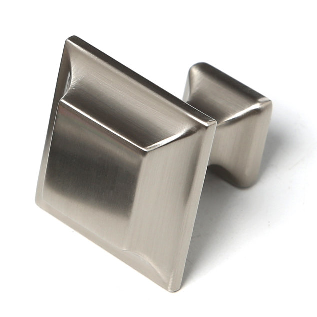 Millenium Square Knob, Satin Nickel, 1" H x 1" W x 1" D