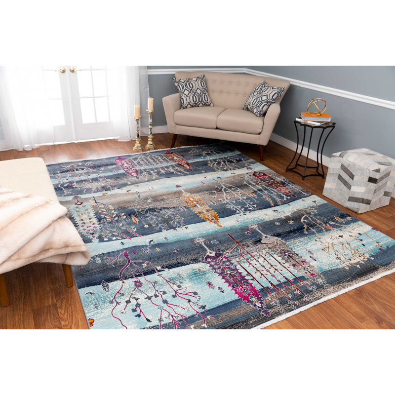 Lucha Floral Indoor Rug, Rectangle 3'11" x 5'9"