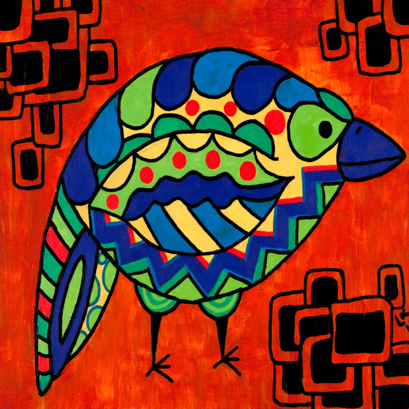 Oiseau Lara Kulpa, H 12 po x l 12 po, Non, Toile tendue