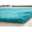 Tapis turquoise à poils longs touffeté à la main Huya-281040771
