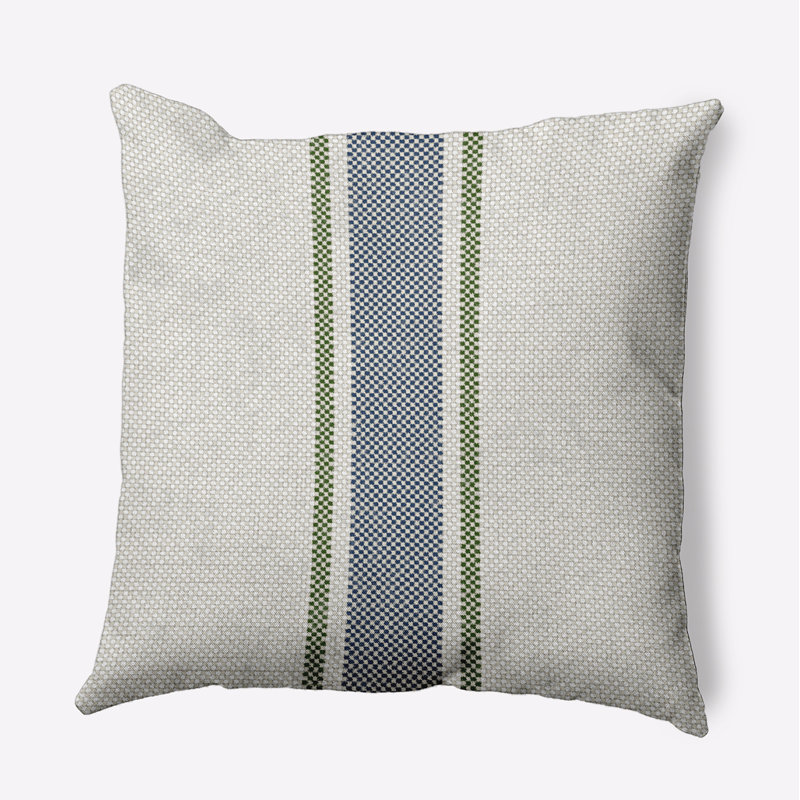 Farmers Market Striped Reversible Throw Pillow, Navy Blue, 16" x 16"