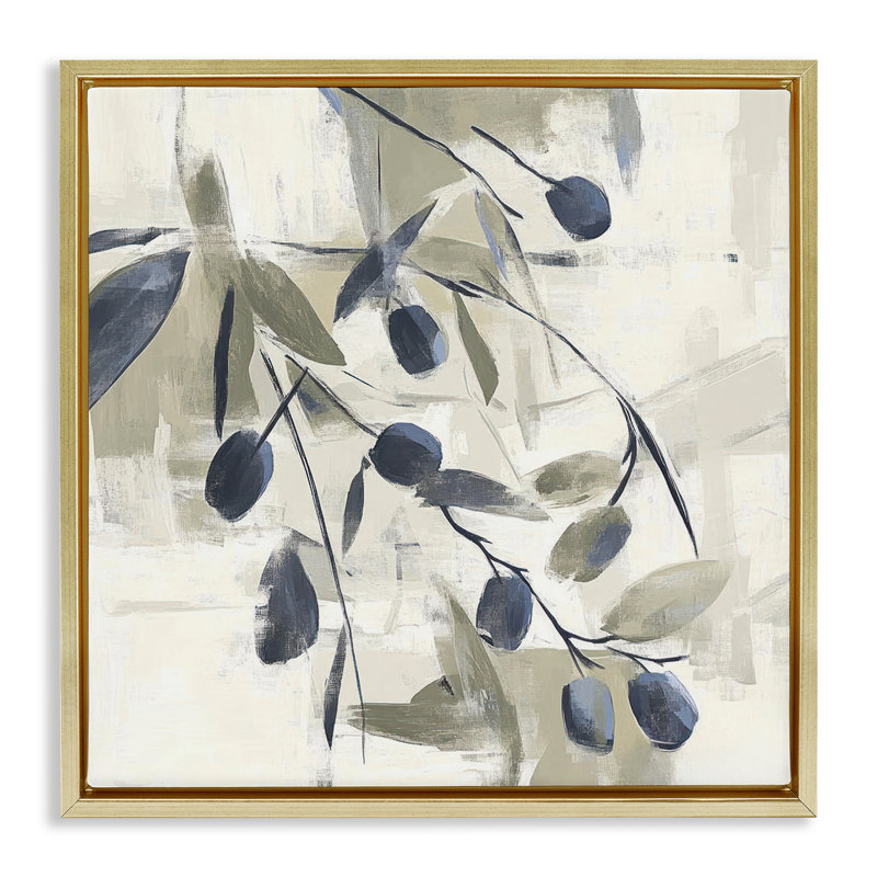 Cadre flottant méditerranéen, par Mona Grace, H 25 po x l 25 po, Cadre flottant métallique doré