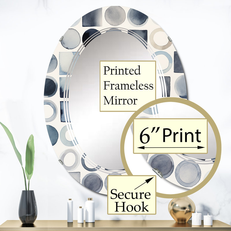 Liliosa - Miroir mural moderne ovale, 36 po x 24 po