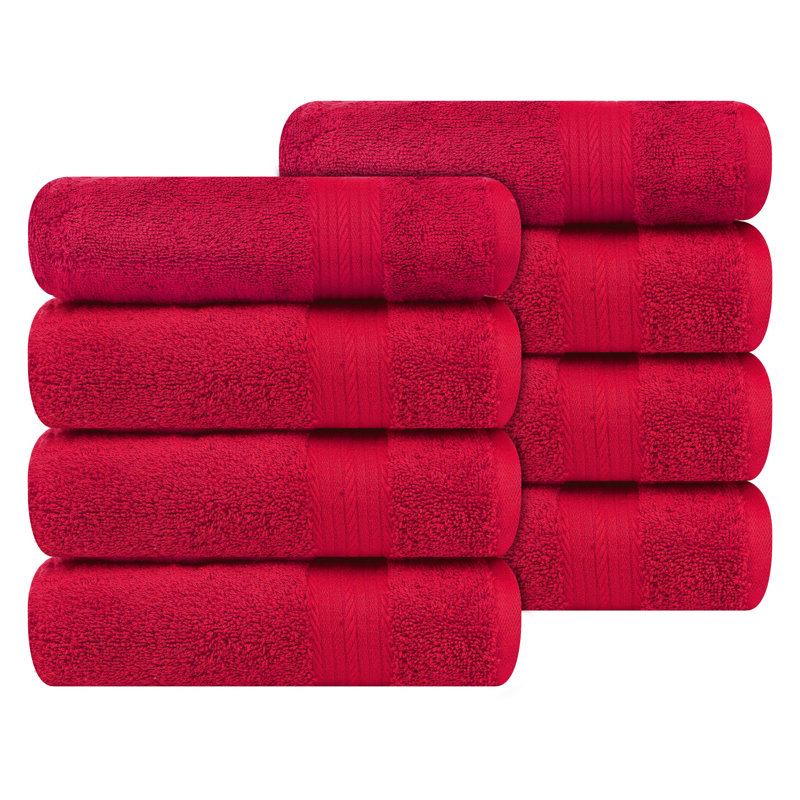 Essuie-mains 100% coton absorbant et à séchage rapide, Rouge