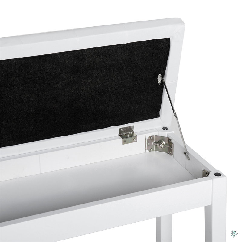 Piano Bench With Padded Cushion And Wooden Frame, Button Tufted Keyboard Bench