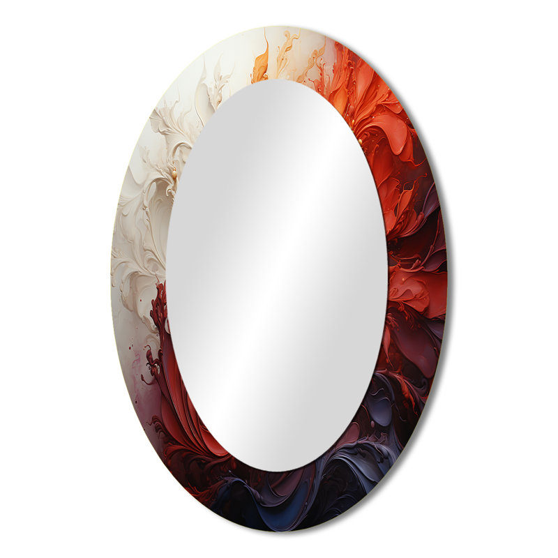 Energetic Spiralscape II - Miroir mural moderne ovale, 36 po x 24 po