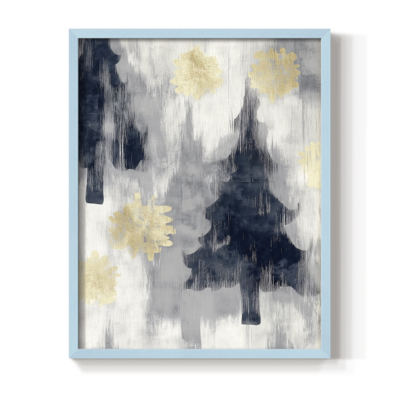 «Christmas Holiday Art CCL XXXI», reproduction encadrée - bois massif, H 30 po x l 24 po, Bleu
