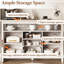 Buffet 52,8 po, armoire de cuisine avec 5 tablettes réglables - bois blanc et armoire d'appoint, pour un rangement efficace blanc, P 53 po x l 36 po H 16 po, 90 lb